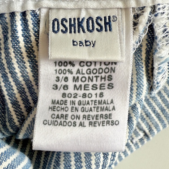 Vintage Oshkosh Bgosh Overalls Vestbak Blue White Stripe Denim Carpenter 3/6 MO - Picture 5 of 7